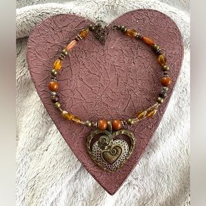 4/$15 Heart Metal Necklace